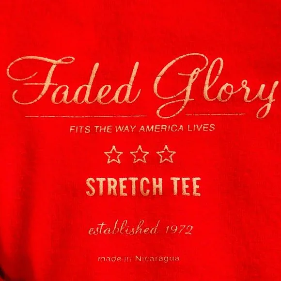 Faded Glory Red Long Sleeve Stretch Tee Shirt – Size Small - Picture 3 of 5